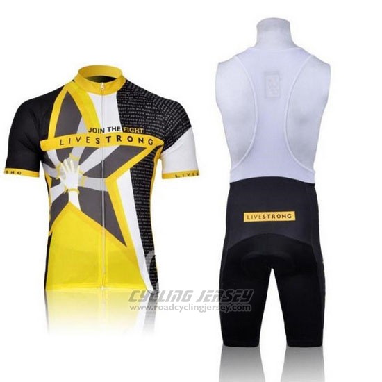 2011 Cycling Jersey Livestrong Yellow Short Sleeve and Bib Short