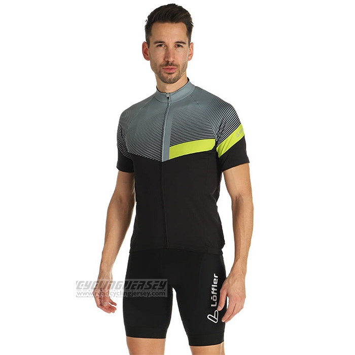 2022 Cycling Jersey Loffler Gray Short Sleeve and Bib Short