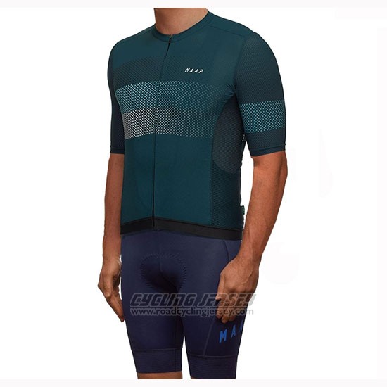 2019 Cycling Jersey Maap Aether Dark Green Short Sleeve and Bib Short
