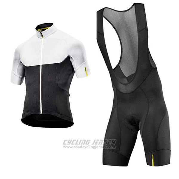 2017 Cycling Jersey Mavic Black and White Short Sleeve and Bib Short
