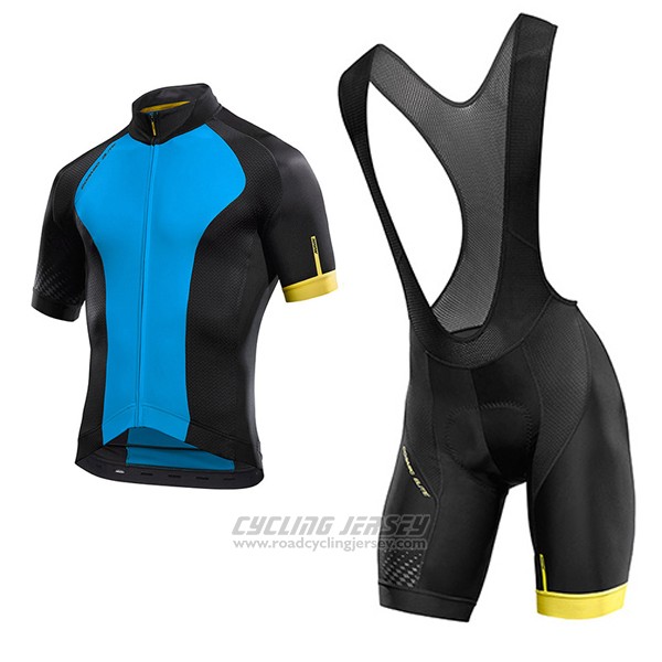 2017 Cycling Jersey Mavic Blue and Black Short Sleeve and Bib Short