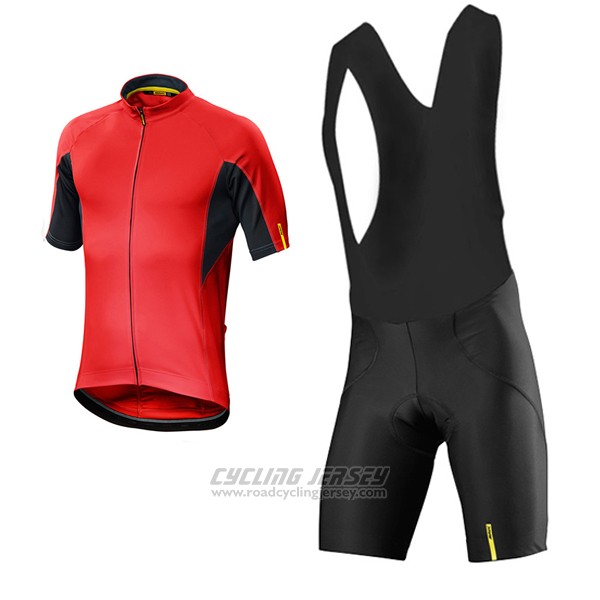2017 Cycling Jersey Mavic Red Short Sleeve and Bib Short