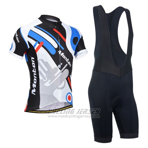 2014 Cycling Jersey Monton Blue and Gray Short Sleeve and Bib Short