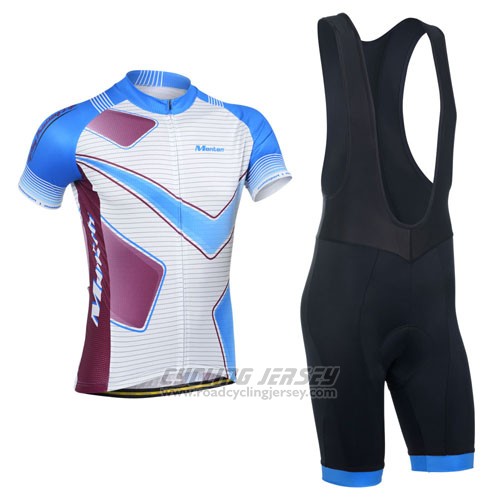 2014 Cycling Jersey Monton Purple and Blue Short Sleeve and Bib Short