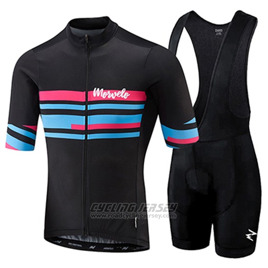 2018 Cycling Jersey Morvelo Black and Blue Short Sleeve and Bib Short