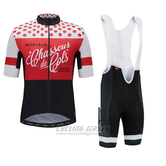 2018 Cycling Jersey Morvelo Red and Black Short Sleeve and Bib Short