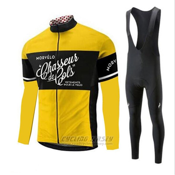 2018 Cycling Jersey Morvelo Yellow Short Sleeve and Bib Short