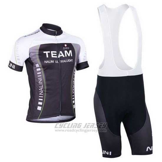 2013 Cycling Jersey Nalini Black and Gray Short Sleeve and Bib Short