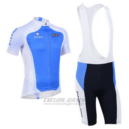 2013 Cycling Jersey Nalini Sky Bluee and White Short Sleeve and Bib Short