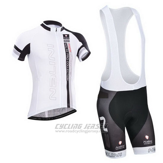 2014 Cycling Jersey Nalini White Short Sleeve and Bib Short