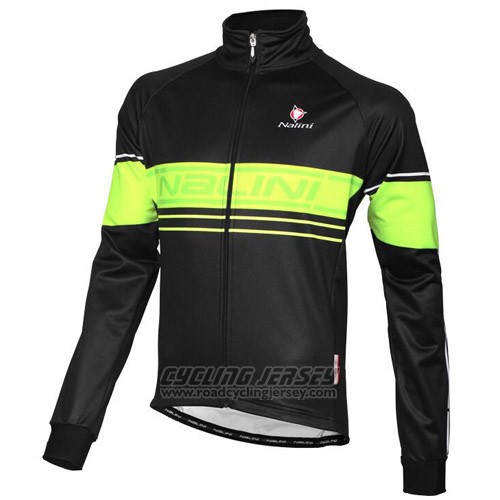 2016 Cycling Jersey Nalini Black and Green Long Sleeve and Bib Tight