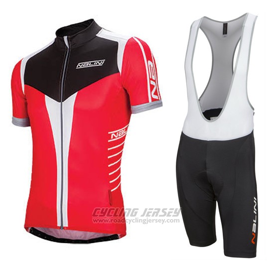 2016 Cycling Jersey Nalini Red and Black Short Sleeve and Bib Short