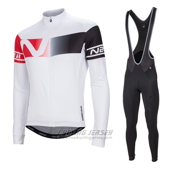 2016 Cycling Jersey Nalini Red and White Long Sleeve and Bib Tight