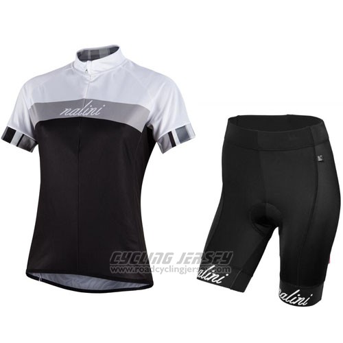 2016 Cycling Jersey Nalini Silver and Black Short Sleeve and Bib Short