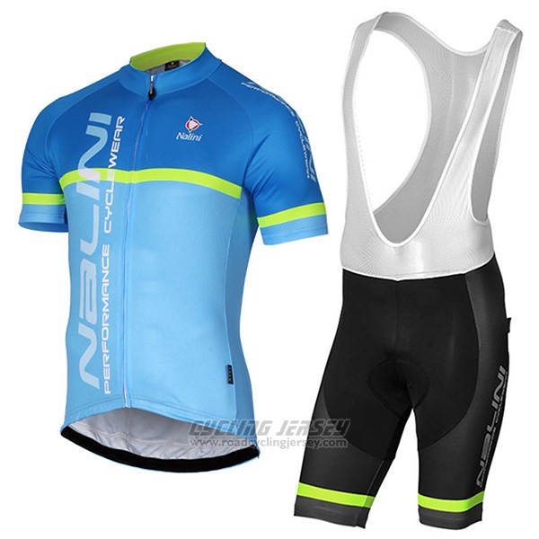2017 Cycling Jersey Nalini Brivio Bluee Short Sleeve and Bib Short