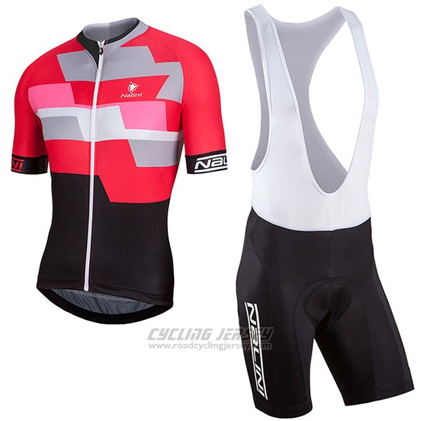 2017 Cycling Jersey Nalini Cervino Red and Black Short Sleeve and Bib Short