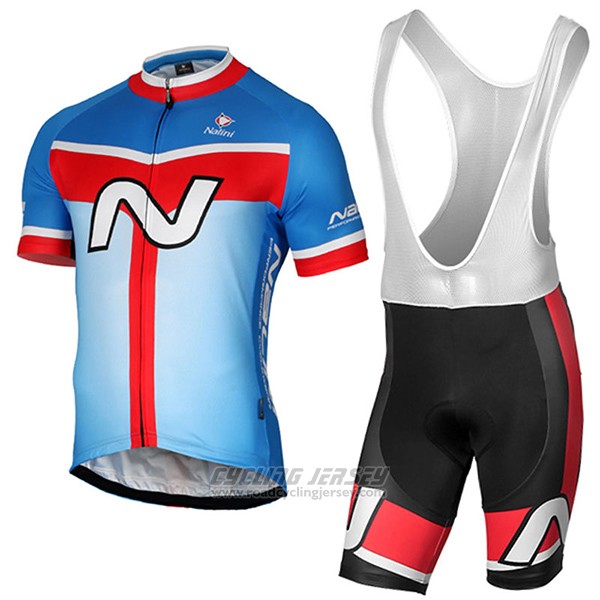 2017 Cycling Jersey Nalini Navision Sky Bluee Short Sleeve and Bib Short