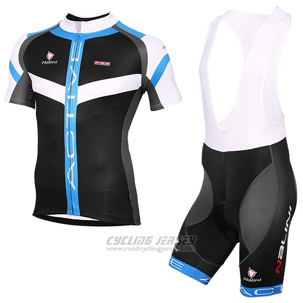 2017 Cycling Jersey Nalini Rigel Black and Bluee Short Sleeve and Bib Short
