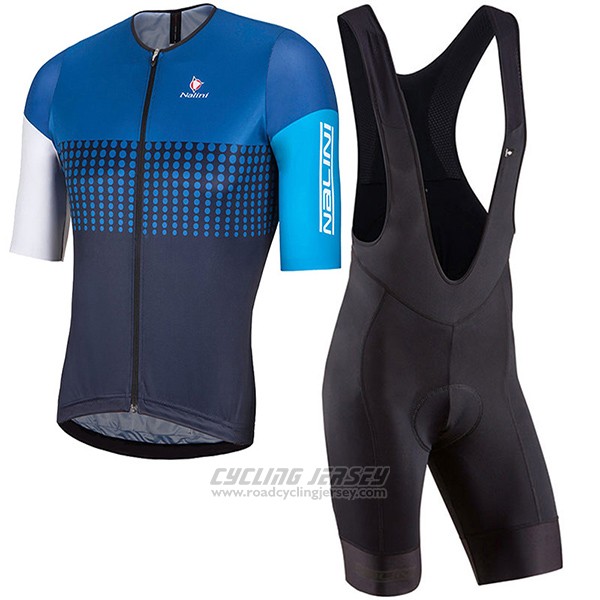2017 Cycling Jersey Nalini Velodromo Bluee Short Sleeve and Bib Short