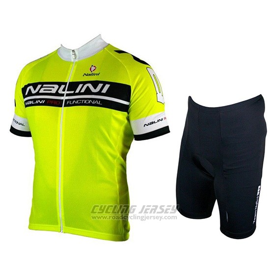 2019 Cycling Jersey Nalini Black Bright Green Short Sleeve and Overalls