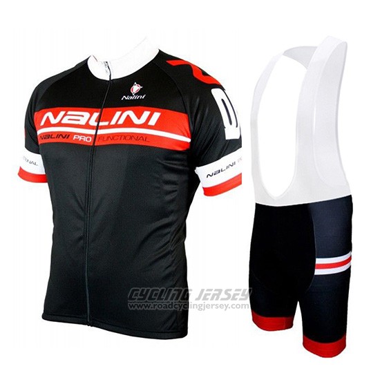 2019 Cycling Jersey Nalini Black Red Short Sleeve and Overalls