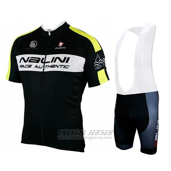 2019 Cycling Jersey Nalini Black Yellow Short Sleeve and Overalls