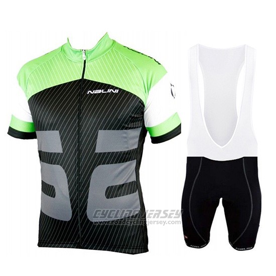 2019 Cycling Jersey Nalini Green Black Short Sleeve and Overalls