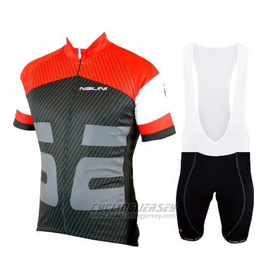 2019 Cycling Jersey Nalini Red Black Short Sleeve and Overalls