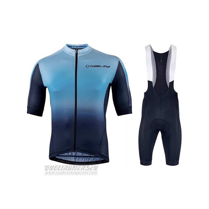 2021 Cycling Jersey Nalini Blue Short Sleeve and Bib Short