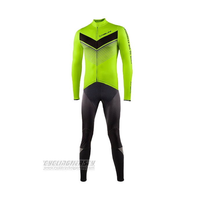 2021 Cycling Jersey Nalini Green Long Sleeve and Bib Short