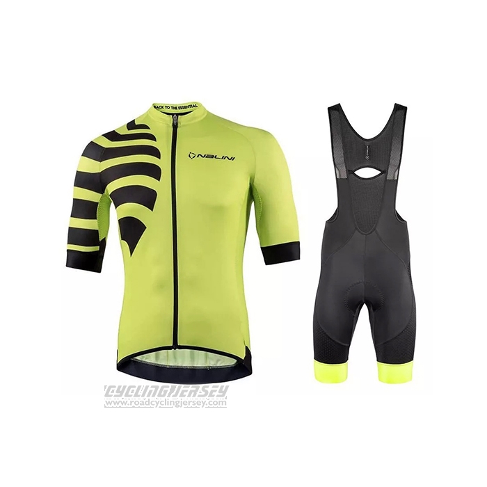 2021 Cycling Jersey Nalini Yellow Black Short Sleeve and Bib Short