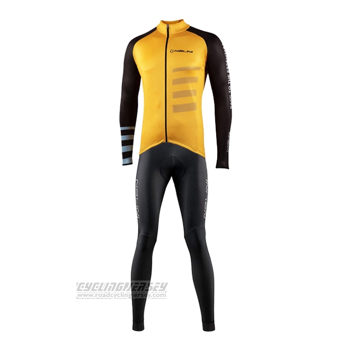 2021 Cycling Jersey Nalini Yellow Long Sleeve and Bib Short