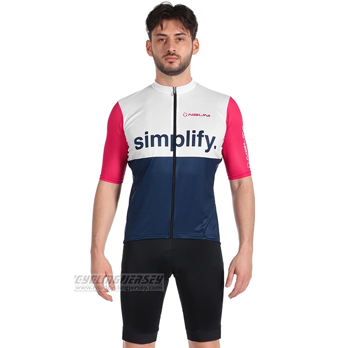 2022 Cycling Jersey Nalini Blue Pink Short Sleeve and Bib Short