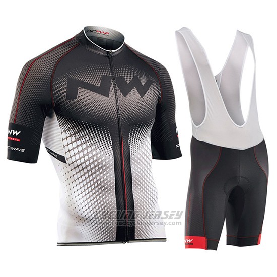 2018 Cycling Jersey Northwave Black and White Short Sleeve and Bib Short