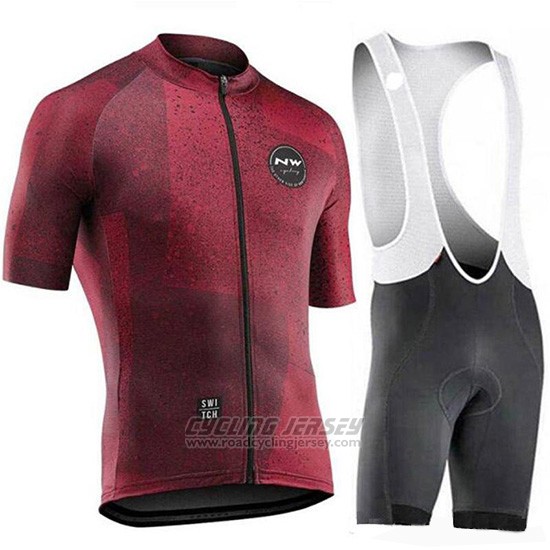 2019 Cycling Jersey Northwave Dark Red Short Sleeve and Bib Short