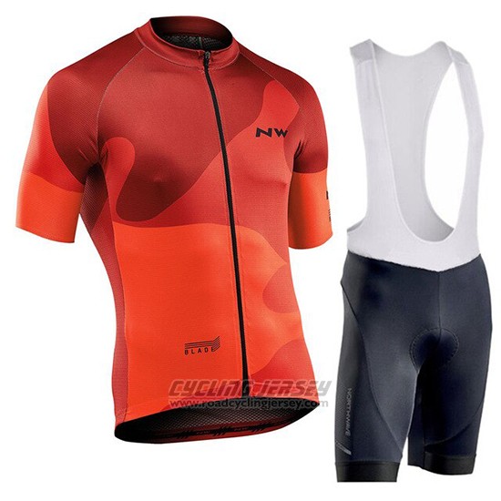 2019 Cycling Jersey Northwave Orange Short Sleeve and Bib Short