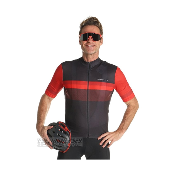 2021 Cycling Jersey Northwave Red Short Sleeve and Bib Short