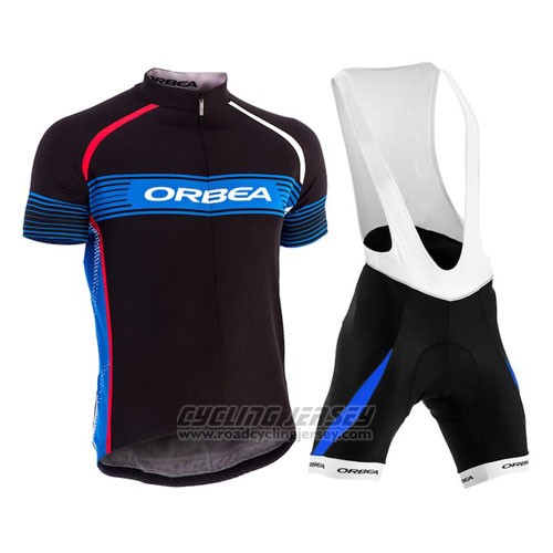 2015 Cycling Jersey Orbea Black and Sky Blue Short Sleeve and Bib Short