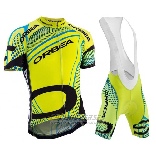 2015 Cycling Jersey Orbea Black and Yellow Short Sleeve and Bib Short