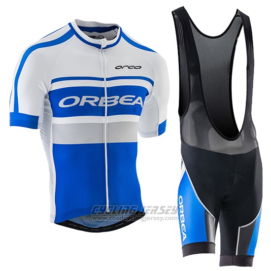 2017 Cycling Jersey Orbea White and Blue Short Sleeve and Bib Short