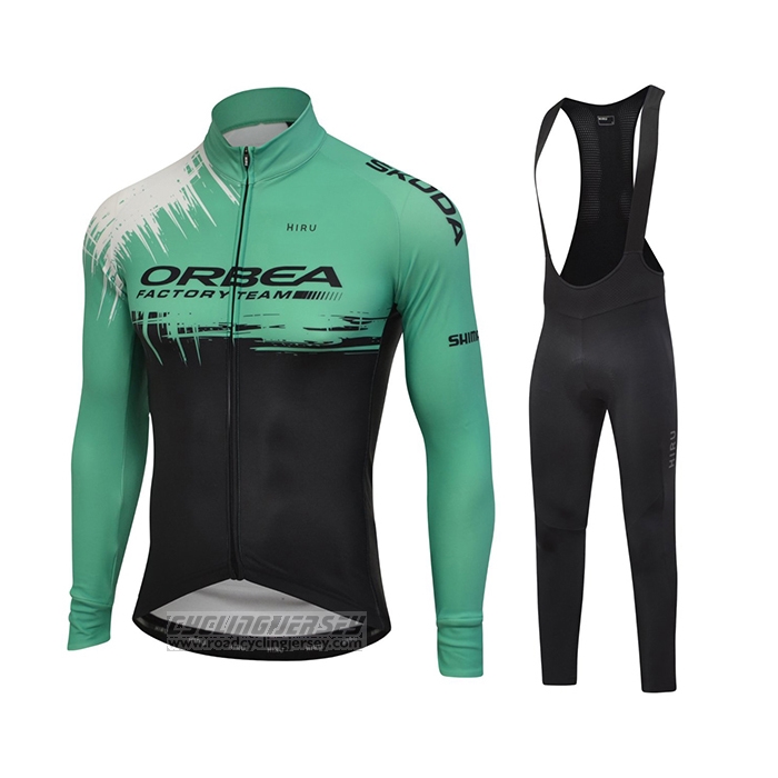 2021 Cycling Jersey Orbea Black Green Long Sleeve and Bib Short