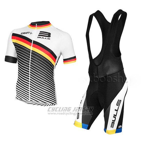 2015 Cycling Jersey Bulls White and Black Short Sleeve and Bib Short