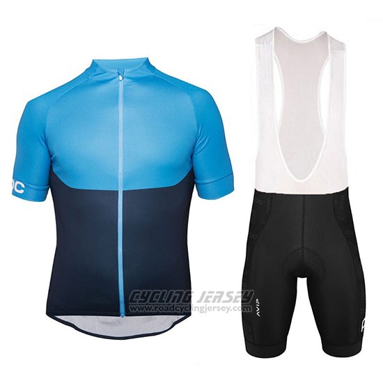 2018 Cycling Jersey POC Essential Xc Blue Short Sleeve and Overalls