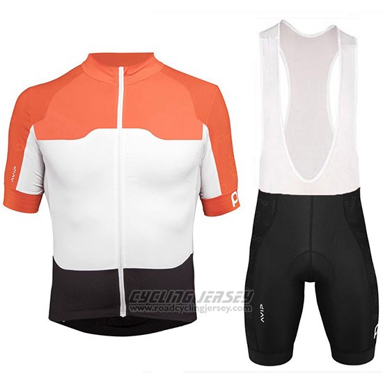 2018 Cycling Jersey POC Orange White Black Short Sleeve and Overalls