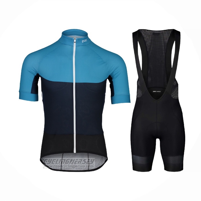 2021 Cycling Jersey POC Blue Short Sleeve and Bib Short