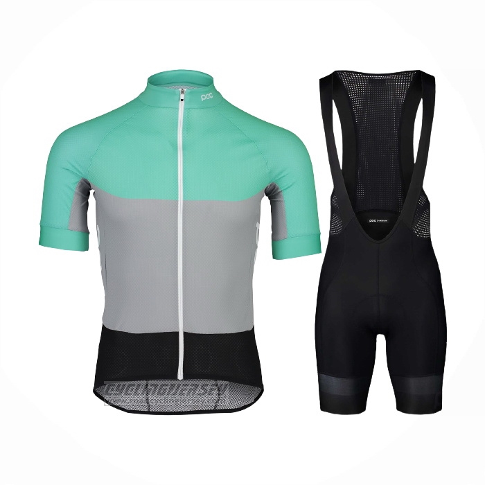 2021 Cycling Jersey POC Green Short Sleeve and Bib Short