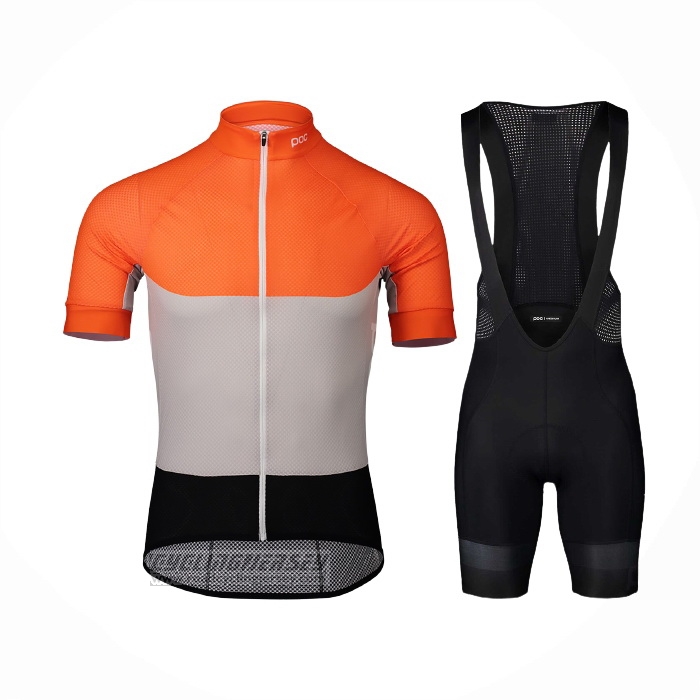 2021 Cycling Jersey POC Orange Short Sleeve and Bib Short