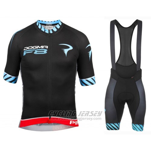 2016 Cycling Jersey Pinarello Black and Blue Short Sleeve and Bib Short