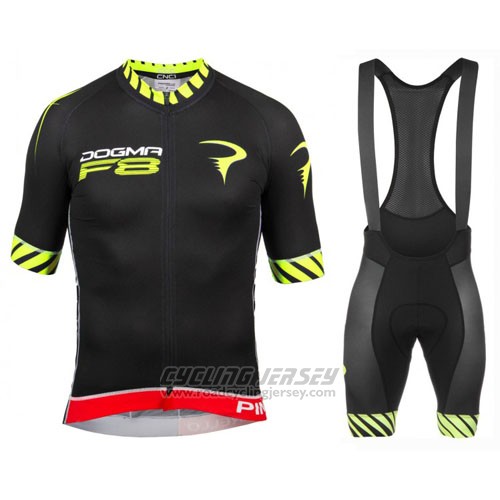 2016 Cycling Jersey Pinarello Black and Yellow Short Sleeve and Bib Short