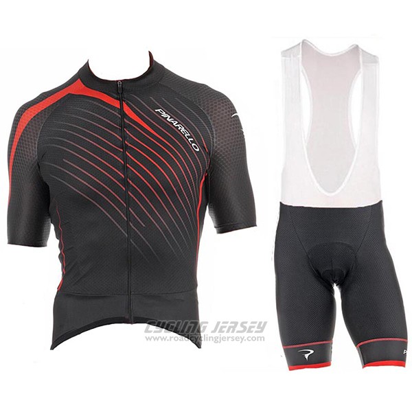 2017 Cycling Jersey Pinarello Black and Red Short Sleeve and Bib Short